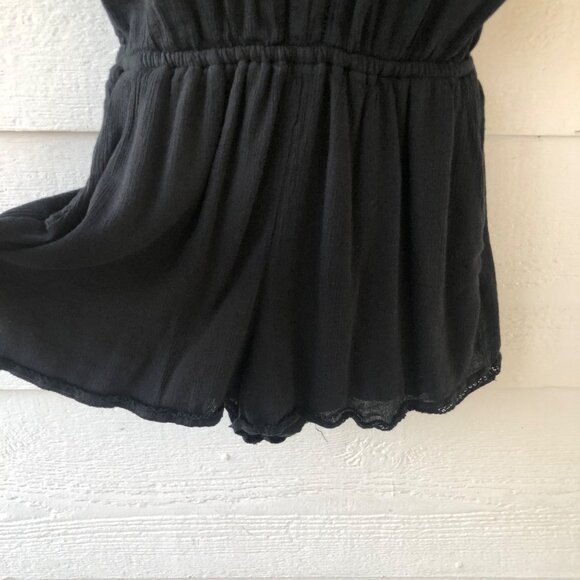 Abercrombie & Fitch Women’s Sz MP Jumper Shorts Black Crochet Detail Pockets - Picture 3 of 16